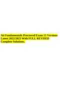 Ati Fundamentals Proctored Exam 11 Versions Latest 2022&sol;2023 With FULL REVISED Complete Solutions&period; 