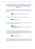 NUR 2063&sol; NUR2063 Essentials of Pathophysiology Final Exam Quiz Bank&vert; Best Rated &vert; Latest 2022 &sol; 2023&vert; Rasmussen