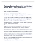 Tableau Desktop Specialist Certification Exam (Easy Level) verified 2023