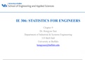 IE 306: STATISTICS FOR ENGINEERS