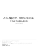 Utilitarianism - Final Paper