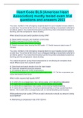 Heart Code BLS &lpar;American Heart Association&rpar; mostly tested exam trial questions and answers 2023