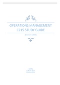 OPERATIONS MANAGEMENT  C215 STUDY GUIDE 2023