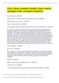 Tina Jones shadow health exam Latest  Updated with complete Solution