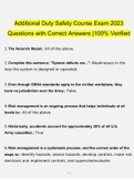 Additional Duty Safety Course Exam 2023    Questions with Correct Answers &vert;100&percnt; Verified
