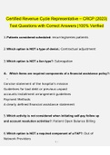 Certified Revenue Cycle Representative &ndash; CRCP &lpar;2023&rpar; Test Questions with Correct Answers &vert;100&percnt; Verified