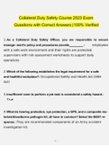 Collateral Duty Safety Course 2023 Exam  Questions with Correct Answers &vert;100&percnt; Verified  