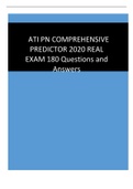 ATI PN COMPREHENSIVE PREDICTOR 2020 REAL EXAM 180 Questions and Answers