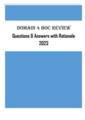 Domain 4 BOC Review - Questions & Answers with Rationale Updated 2023