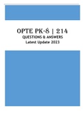 OPTE PK-8 &vert; 214 - QUESTIONS & ANSWERS Latest Update 2023