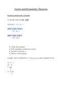 Math Factor and Remainder Theorem Metacog for grade 12 