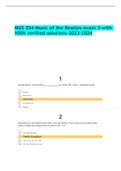 MUS 354-Music of the Beatles-exam 3-with 100&percnt; verified solutions-2023-2024