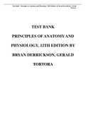 Test Bank - Principles of Anatomy and Physiology&comma; 12th Edition&comma; by Bryan Derrickson&comma; Gerald Tortora  ISBN&colon; 9780470084717 