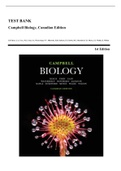 Test Bank - Campbell Biology, 1st Canadian Edition (Reece, 2014) Chapter 1-56 | All Chapters