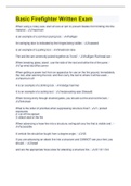 Basic Firefighter Written Exam &vert; 129 Questions with 100&percnt; Correct Answers