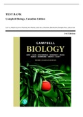Test Bank - Campbell Biology, 1st, 2nd and 3rd Canadian Edition. All Chapters