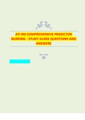 ATI RN COMPREHENSIVE PREDICTOR NURSING - STUDY GUIDE QUESTIONS AND ANSWERS