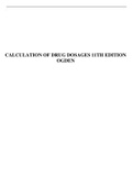 Test Bank For Calculation of Drug Dosages 11th Edition by Sheila J. Ogden, Linda Fluharty Chapter 1-19 | Complete Guide