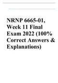 NRNP 6665-01, Week 11 Final Exam Solutions - 2022