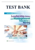 TEST BANK FOR LEADERSHIP ROLES AND MANAGEMENT FUNCTIONS IN NURSING&comma; 9TH EDITION MARQUIS HUSTON