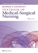 CLINICAL HANDBOOK FORBRUNNER & SUDDARTH'STEXTBOOK OFMedical-SurgicalNursing14TH EDITION FULL CHAPTERS RELOADED!!!