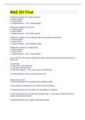 MAE 201 Final &vert; 74 Questions with 100&percnt; Correct Answers