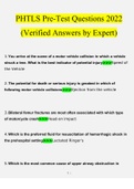 PHTLS Pre-Test&period; questions verified with 100&percnt; correct answers