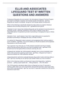 ELLIS AND ASSOCIATES LIFEGUARD TEST 97 WRITTEN QUESTIONS AND ANSWERS 