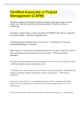 Certified Associate in Project Management &lpar;CAPM&rpar; Test Questions with Complete Solution
