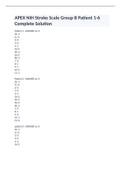 APEX NIH Stroke Scale Group B Patient 1-6 Complete Answers 100&percnt; Correct