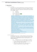 HESI Extra Credit Module 3 Exam