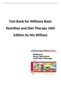 Test Bank -  Williams' Basic Nutrition and Diet Therapy 16th edition by  Staci Nix McIntosh - ISBN: 9780323653763