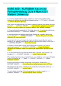 NURS 6501/ NURS6501 Advanced  Pathophysiology Quiz 1-Nurs 6501  Walden University