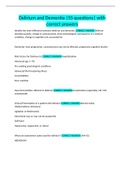 Delirium and Dementia &vert;55 questions&vert; with correct answers