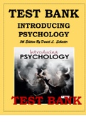 TEST BANK FOR INTRODUCING PSYCHOLOGY 5TH EDITION DANIEL L. SCHACTER This Test Bank on introducing psychology 5th edition; includes Multiple Choice questions, Scenarios, Essays and true/false questions with Answers. Comprehensively Covering all 15 chapters