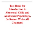 Introduction to Abnormal Child and Adolescent Psychology 3rd Edition By Robert Weis (Test Bank)