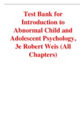 Introduction to Abnormal Child and Adolescent Psychology 3rd Edition By Robert Weis &lpar;Test Bank&rpar;
