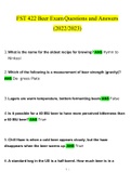 FST 422 Beer Exam Questions and Answers &lpar;2022&sol;2023&rpar;&lpar;Verified Answers&rpar;