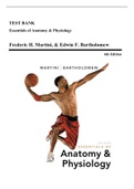 Test Bank - Essentials of Anatomy & Physiology, 6th edition (Martini, 2013) Chapter 1-20 | All Chapters