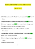 FST 422 Exam Questions and Answers &lpar;2022&sol;2023&rpar;&lpar;Verified Answers&rpar;