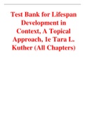 Lifespan Development in Context, A Topical Approach, 1e Tara L. Kuther (Test Bank)