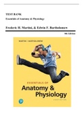 Test Bank - Essentials of Anatomy & Physiology, 8th Edition (Martini, 2020) Chapter 1-20 | All Chapters