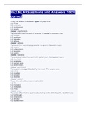 PAX NLN Questions and Answers 100&percnt; correct