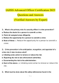IAHSS Advanced Officer Certification 2023 Questions and Answers &lpar;Verified Answers by Expert&rpar;