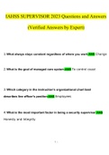 IAHSS SUPERVISOR 2023 Questions and Answers &lpar;Verified Answers by Expert&rpar;