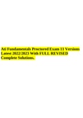 Ati Fundamentals Proctored Exam 11 Versions Latest 2022/2023 With FULL REVISED Complete Solutions, ATI Fundamentals Proctored Full and Revised Exam With Questions and Answers with Rationales UPDATED LATEST 2022/2023 & ATI Fundamentals Dynamic Exam Questio