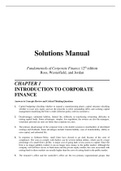 Solutions Manual  Fundamentals of Corporate Finance 12th edition Ross, Westerfield, and Jordan