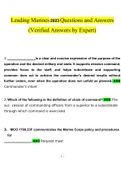 Leading Marines Developing Leaders 2023 STUDY BUNDLE &lpar;COMPLETE PACKAGE&rpar;&lpar;Verified Answers&rpar;