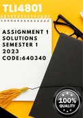 TLI4801 Assignment 01 *Memorandum* For  Semester 1 year 2023 (Code:640340) 