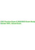 COC Practice Exam 6 2022/2023 Exam Study Solved 100% Actual Exam.